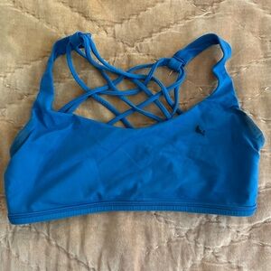 Women's Blue Strappy Sports Bra